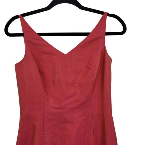 Ann Taylor Petites Iridescent Pink Silk Cocktail Dress 2P Sleeveless Tea Sheath - Picture 9 of 11